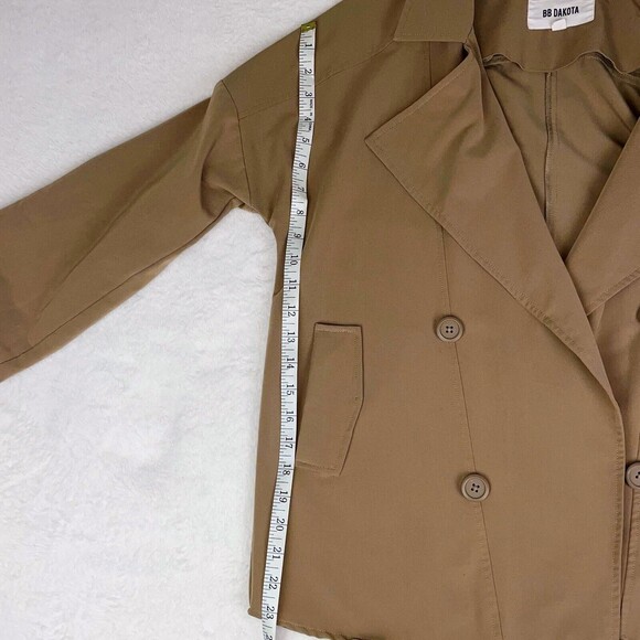 BB Dakota Lightweight Trench Coat Style Utility Jacket Camel Tan Women's Medium - Picture 6 of 13